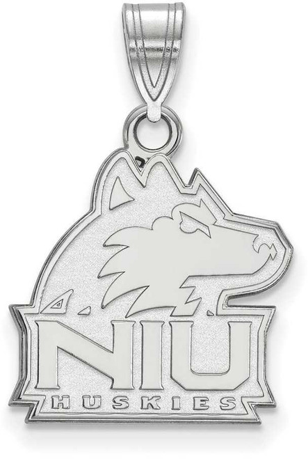 Image of 10K White Gold Northern Illinois University Medium Pendant by LogoArt