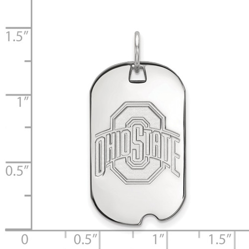 10K White Gold Ohio State University Small Dog Tag by LogoArt