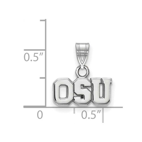 Image of 10K White Gold Ohio State University Small Pendant by LogoArt (1W081OSU)