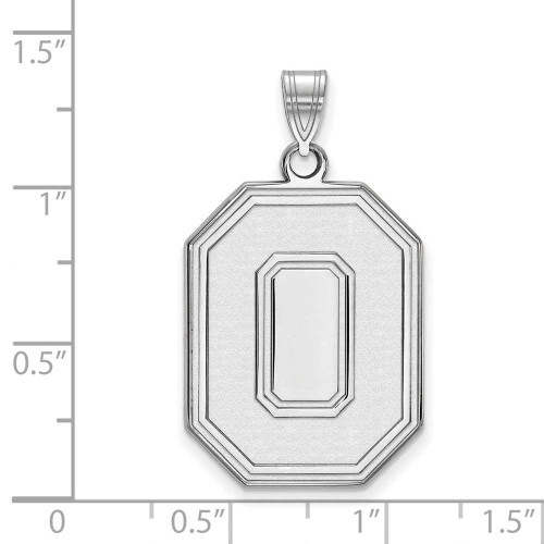 Image of 10K White Gold Ohio State University XL Pendant by LogoArt (1W048OSU)
