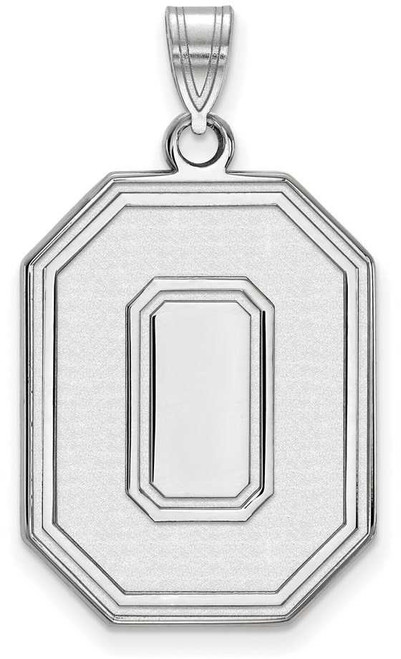 Image of 10K White Gold Ohio State University XL Pendant by LogoArt (1W048OSU)