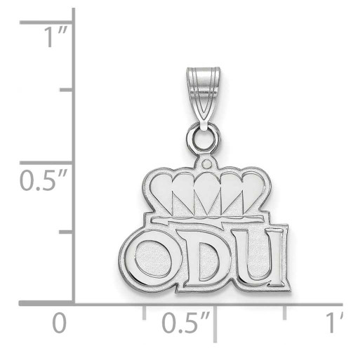 Image of 10K White Gold Old Dominion University Small Pendant by LogoArt (1W019ODU)
