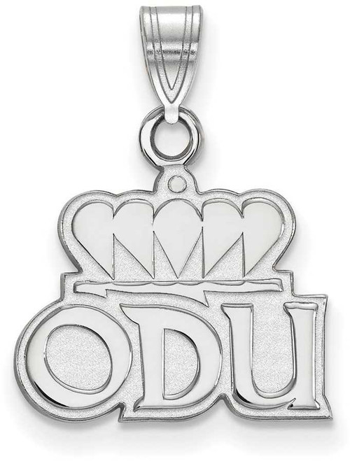 Image of 10K White Gold Old Dominion University Small Pendant by LogoArt (1W019ODU)