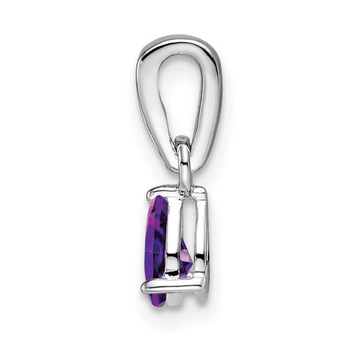 Image of 10K White Gold Pear Amethyst and Diamond Pendant