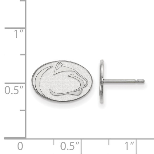 10K White Gold Penn State University X-Small Post Earrings by LogoArt