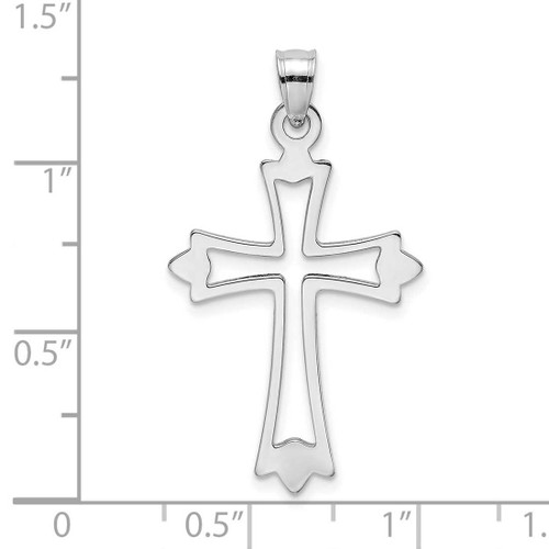 Image of 10k White Gold Polished & Cut-Out CROSS Pendant