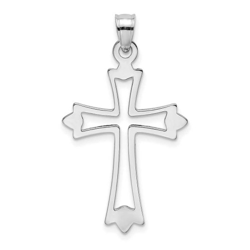 Image of 10k White Gold Polished & Cut-Out CROSS Pendant