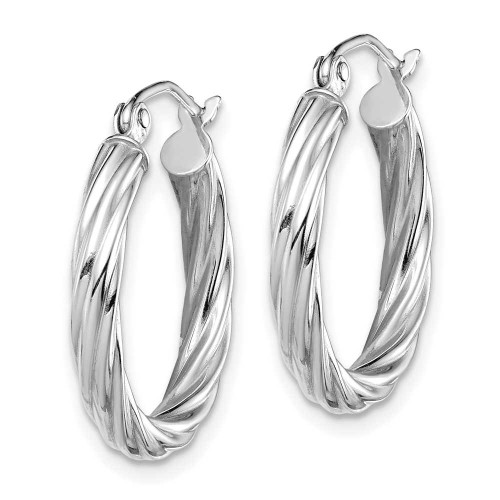 Image of 21.2mm 10k White Gold Polished 3mm Twisted Hoop Earrings