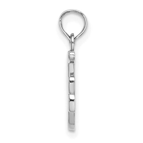 Image of 10k White Gold Polished F Script Initial Pendant