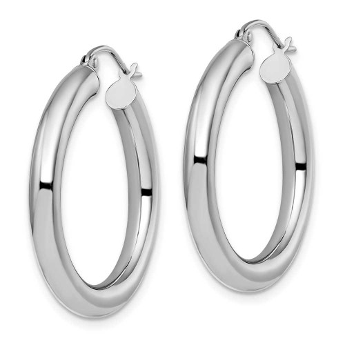 Image of 31.5mm 10k White Gold Polished Lightweight Hoop Earrings 10LE382