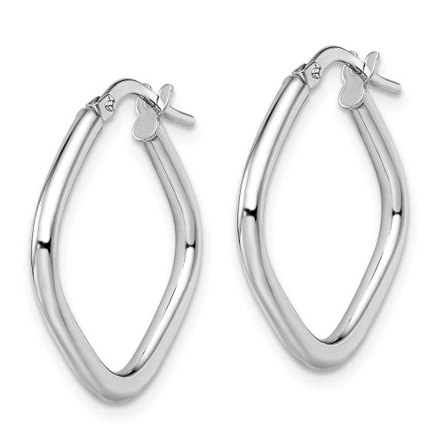 Image of 21mm 10k White Gold Polished Square Hoop Earrings