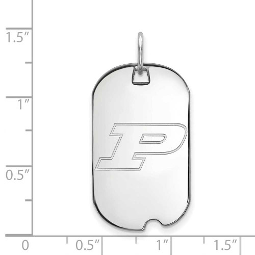 Image of 10K White Gold Purdue Small Dog Tag by LogoArt (1W022PU)