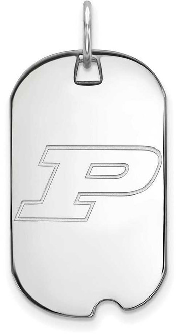 Image of 10K White Gold Purdue Small Dog Tag by LogoArt (1W022PU)