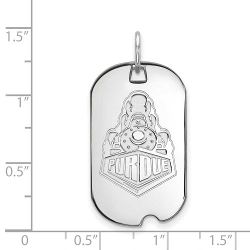 Image of 10K White Gold Purdue Small Dog Tag by LogoArt (1W056PU)