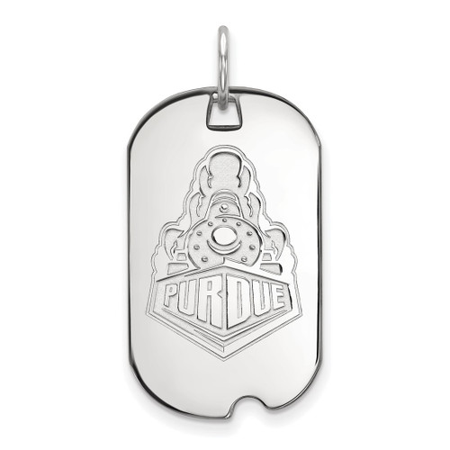 10K White Gold Purdue Small Dog Tag by LogoArt (1W056PU)
