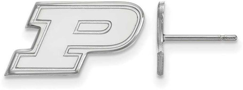 Image of 10K White Gold Purdue X-Small Post Earrings by LogoArt (1W008PU)