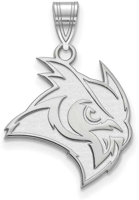 Image of 10K White Gold Rice University Large Pendant by LogoArt (1W006WMR)