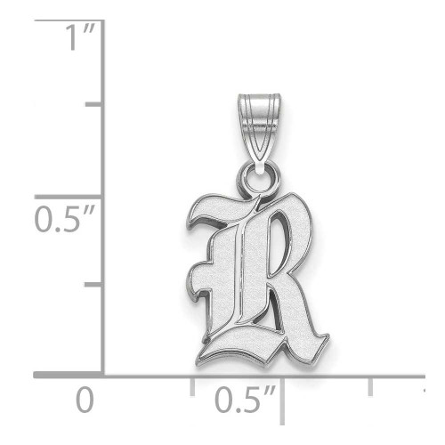 Image of 10K White Gold Rice University Small Pendant by LogoArt (1W001WMR)