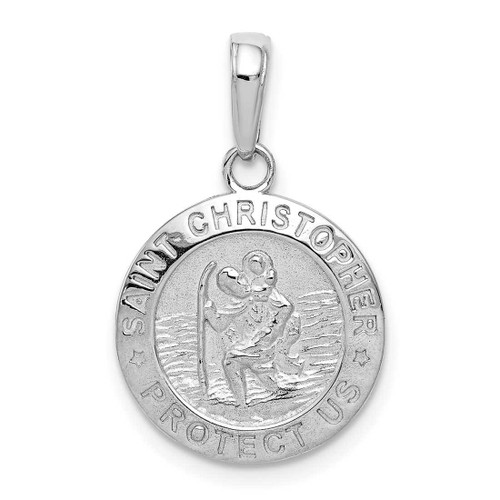 Image of 10K White Gold Saint Christopher Medal Pendant 10M1454W