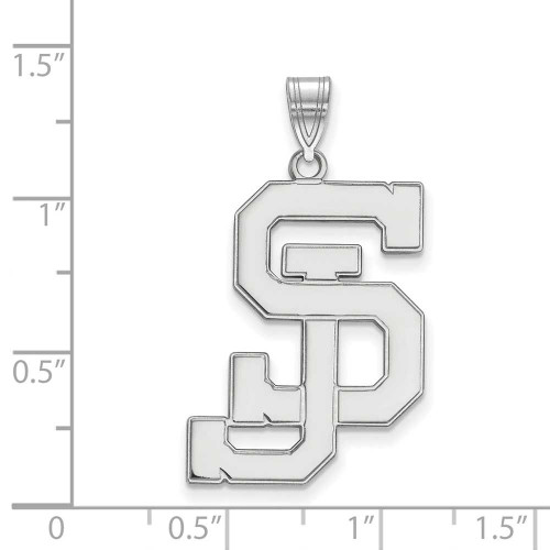 Image of 10K White Gold San Jose State University XL Pendant by LogoArt