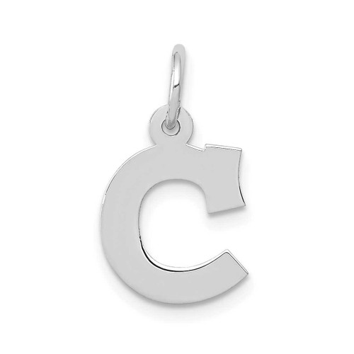 Image of 10K White Gold Small Block Initial C Charm