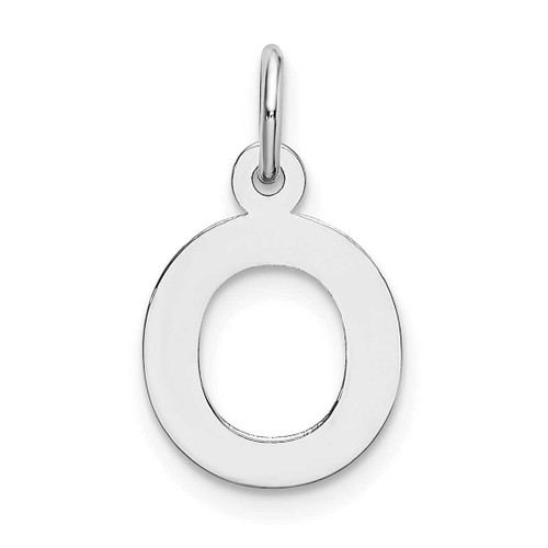 Image of 10K White Gold Small Block Initial O Charm