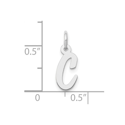 Image of 10K White Gold Small Script Initial C Charm