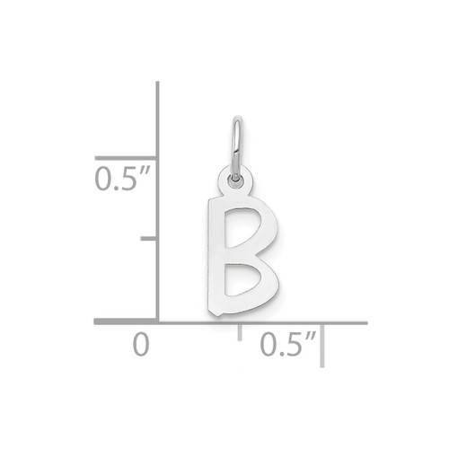 Image of 10K White Gold Small Slanted Block Initial B Charm