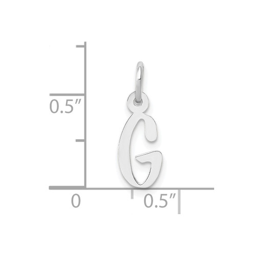 Image of 10K White Gold Small Slanted Block Initial G Charm