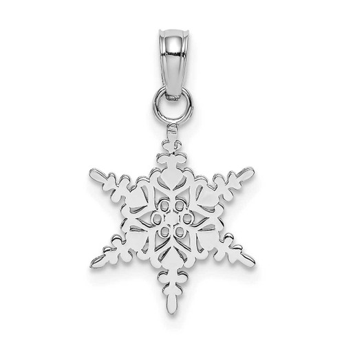 Image of 10K White Gold Small Snowflake Pendant