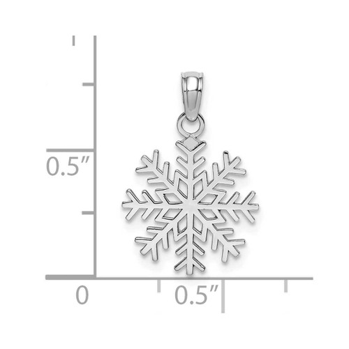 Image of 10k White Gold Snowflake Pendant