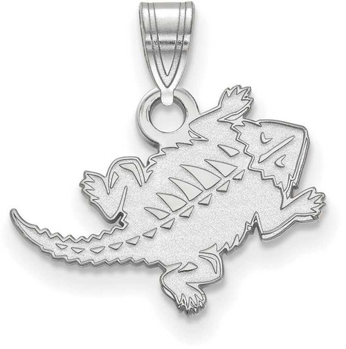 Image of 10K White Gold Texas Christian University Small Pendant by LogoArt (1W030TCU)