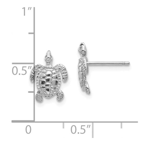 Image of 10k White Gold Turtle Post Earrings