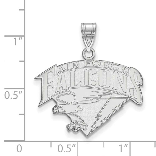 Image of 10K White Gold United States Air Force Academy Large Pendant by LogoArt 1W017USA