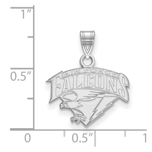 Image of 10K White Gold United States Air Force Academy Small Pendant by LogoArt 1W016USA