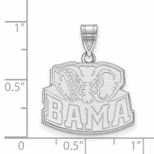Image of 10K White Gold University of Alabama Medium Pendant by LogoArt (1W075UAL)