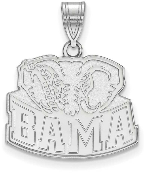 Image of 10K White Gold University of Alabama Medium Pendant by LogoArt (1W075UAL)