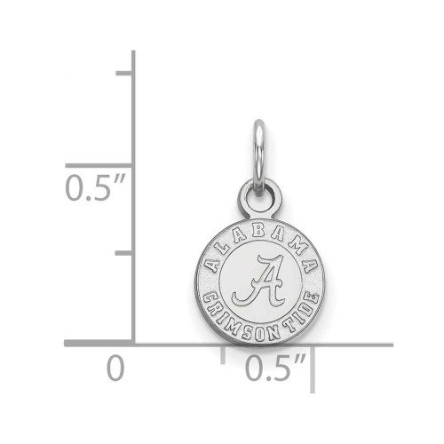 Image of 10K White Gold University of Alabama X-Small Pendant by LogoArt (1W043UAL)