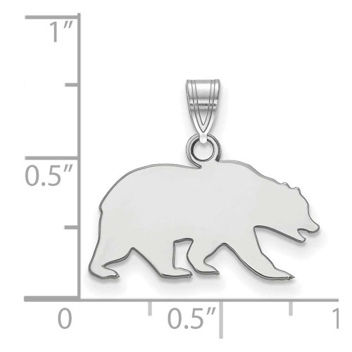 Image of 10K White Gold University of California Berkeley Small Pendant LogoArt 1W025UCB