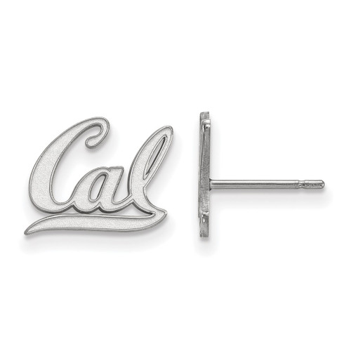 10K White Gold University of California Berkeley X-Small Post LogoArt Earrings