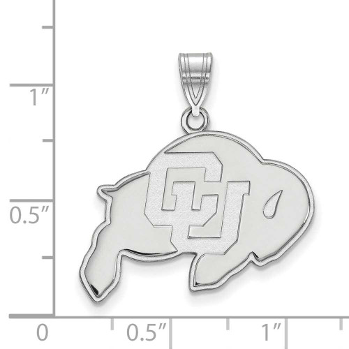 Image of 10K White Gold University of Colorado Large Pendant by LogoArt (1W004UCO)