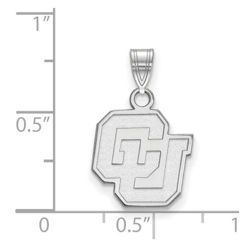 Image of 10K White Gold University of Colorado Small Pendant by LogoArt (1W025UCO)