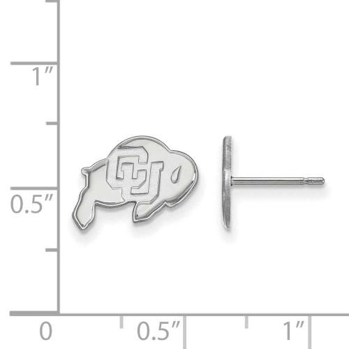 Image of 10K White Gold University of Colorado X-Small Post Earrings by LogoArt