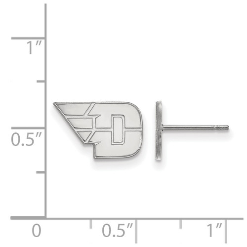 10K White Gold University of Dayton X-Small Post Earrings by LogoArt