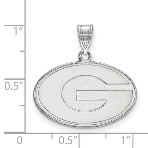 Image of 10K White Gold University of Georgia Medium Pendant by LogoArt (1W003UGA)