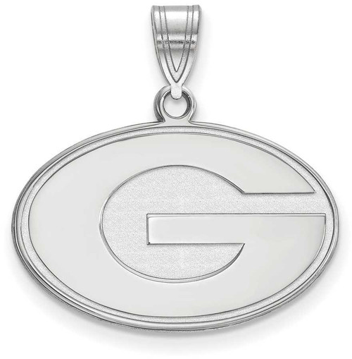 Image of 10K White Gold University of Georgia Medium Pendant by LogoArt (1W003UGA)