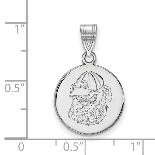 Image of 10K White Gold University of Georgia Medium Pendant by LogoArt (1W079UGA)