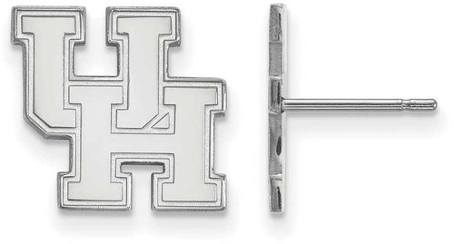 Image of 10K White Gold University of Houston Small Post Earrings by LogoArt