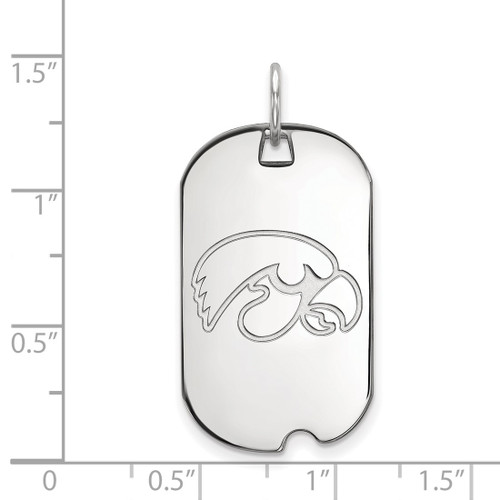 10K White Gold University of Iowa Small Dog Tag by LogoArt