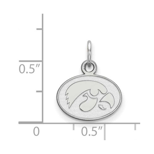 Image of 10K White Gold University of Iowa X-Small Pendant by LogoArt (1W043UIA)